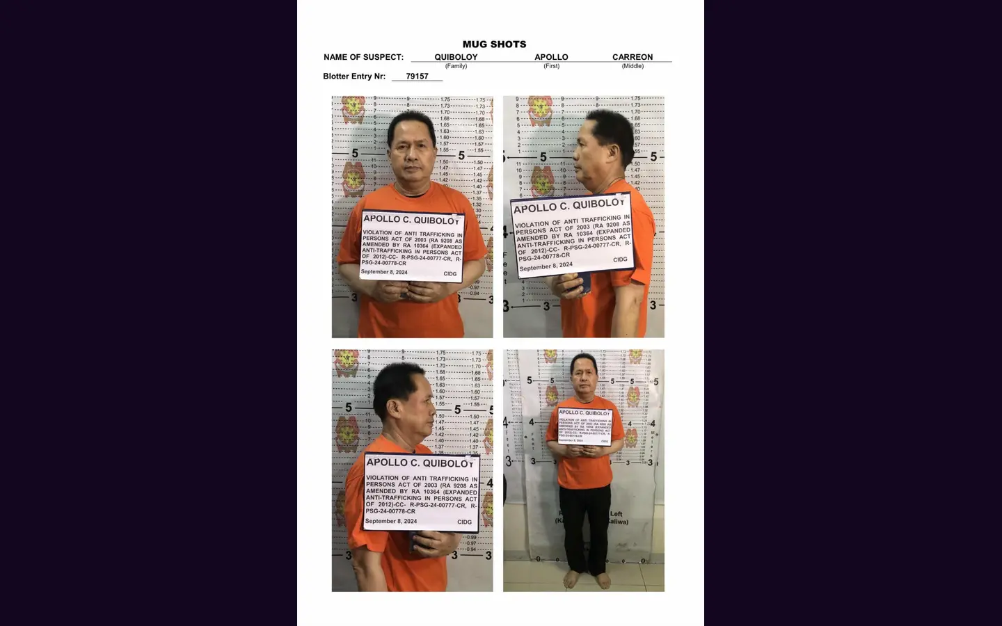 DOJ Begins Review of US Extradition Request for Apollo Quiboloy