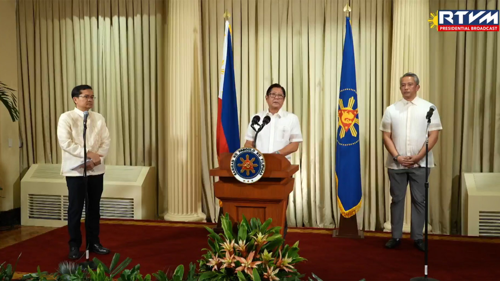 President Ferdinand Marcos Jr. speaking at a Malacañang press conference