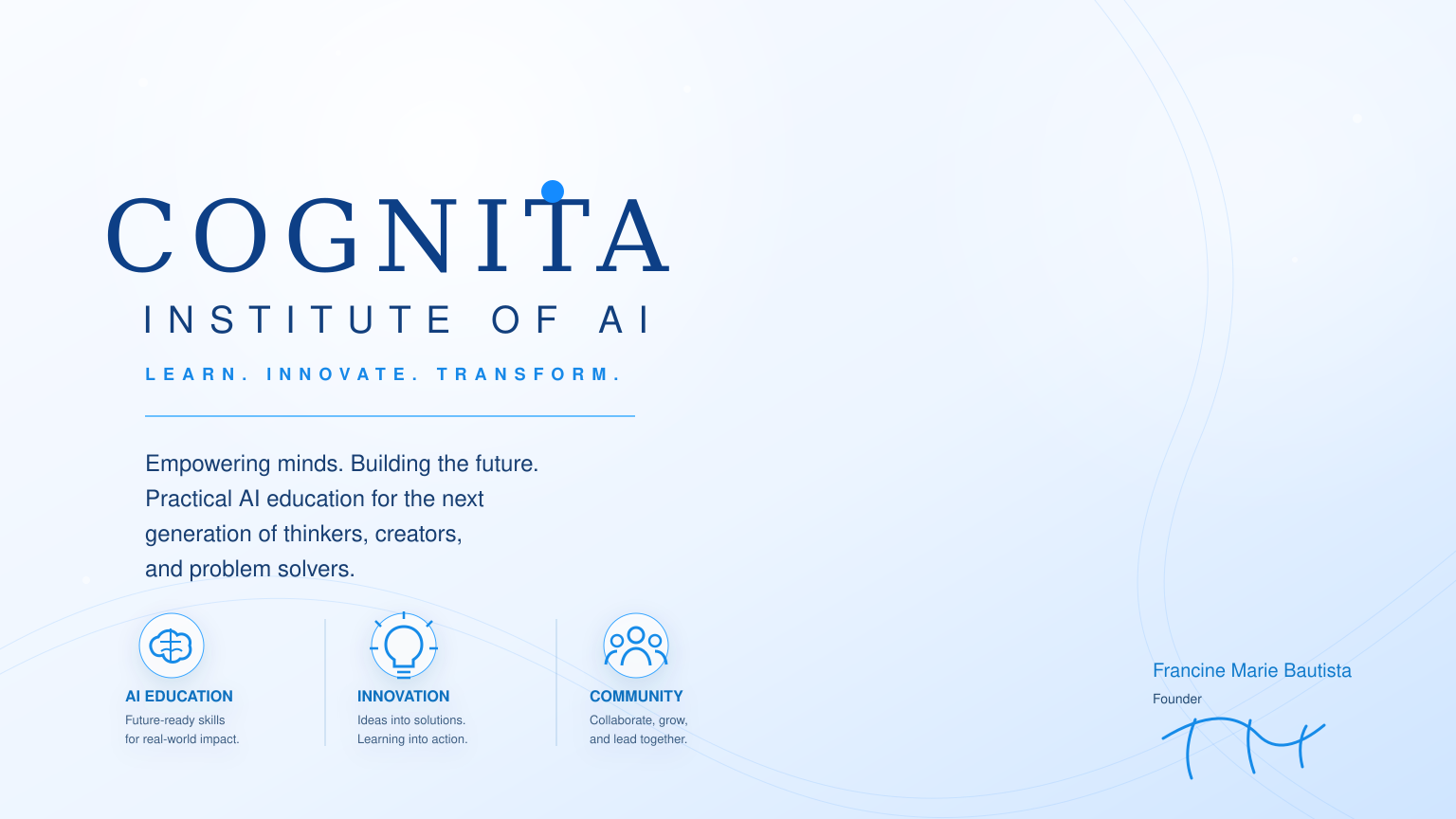 Cognita Institute of AI Filipino-centered education with Francine Marie Bautista