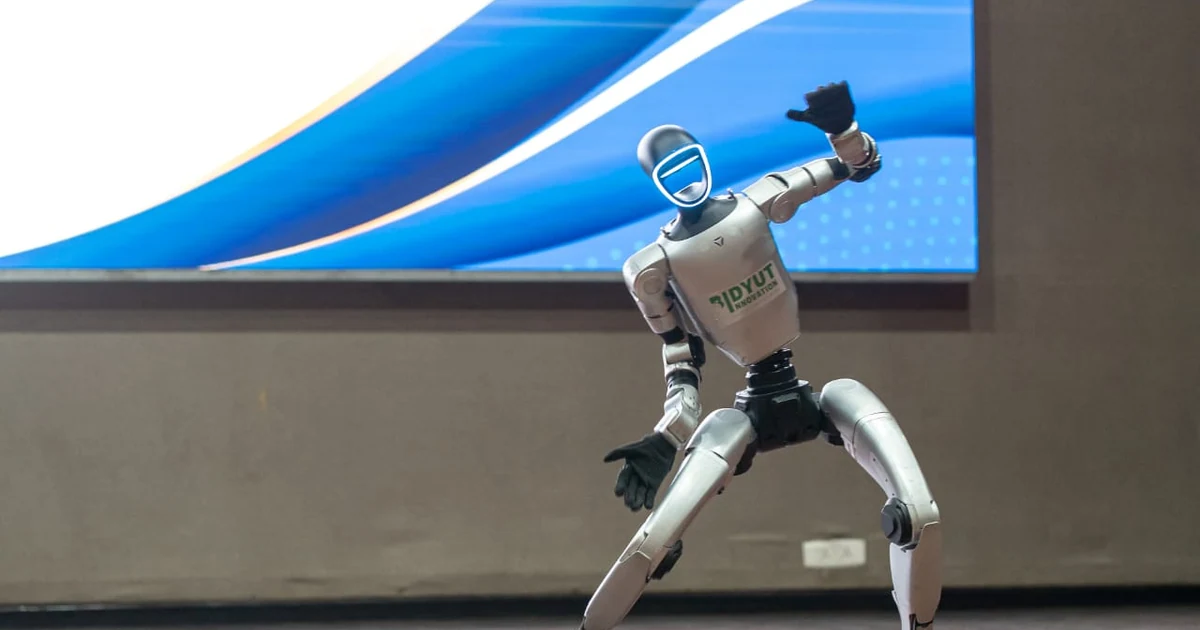 Humanoid robot at an exhibition